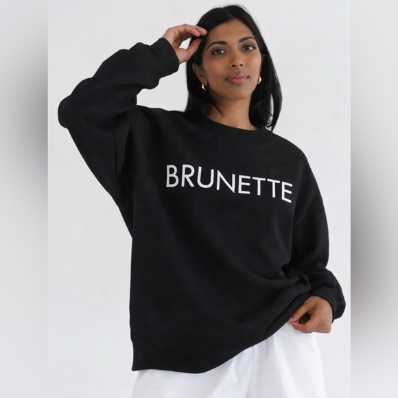 Brunette The Label Tops - Brunette The Label Classic Black Crewneck